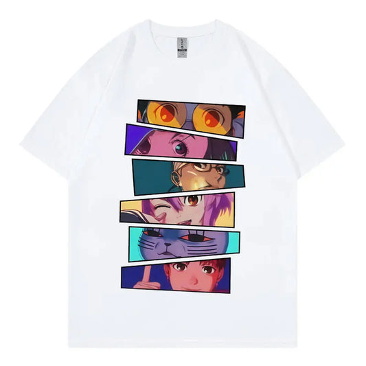 Japan Anime Dandadan Turbo Granny Cat Graphic T Shirt Fashion Cartoon Oversized T-shirt Men Women Vintage Casual Cotton T-shirts