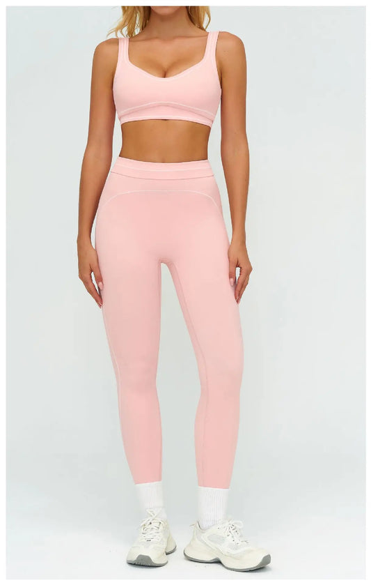 Nylon Yoga Set Women's Tracksuit Gym Push Up Set Woman 2 Pieces Leggings Sports Bra Breathable Sportwear Woman Clothes