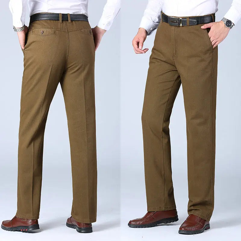 Mens Trousers Business Casual Pants Autumn Spring Dress Straight Pants Black Suit Pants Loose Formal Dress Pants
