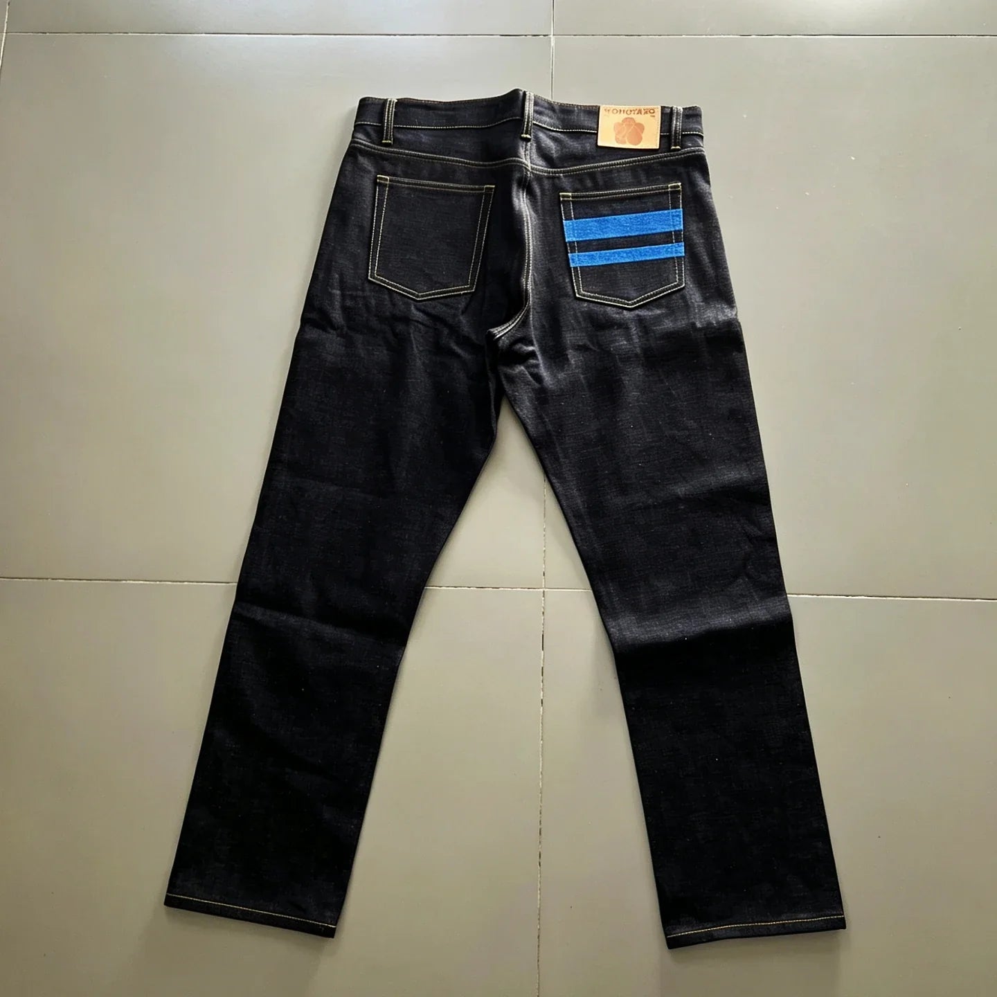 Vintage Momotaro 165oz Heavyweight Indigo Straight Leg Jeans Japanese Style mid Waist Cotton Denim Pants for Men Non Stretch