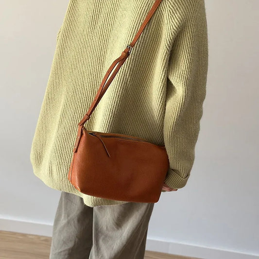 2026 New Genuine Leather Versatile Women's Small Bag Soft Cowhide Lightweight Shoulder Crossbody Bags