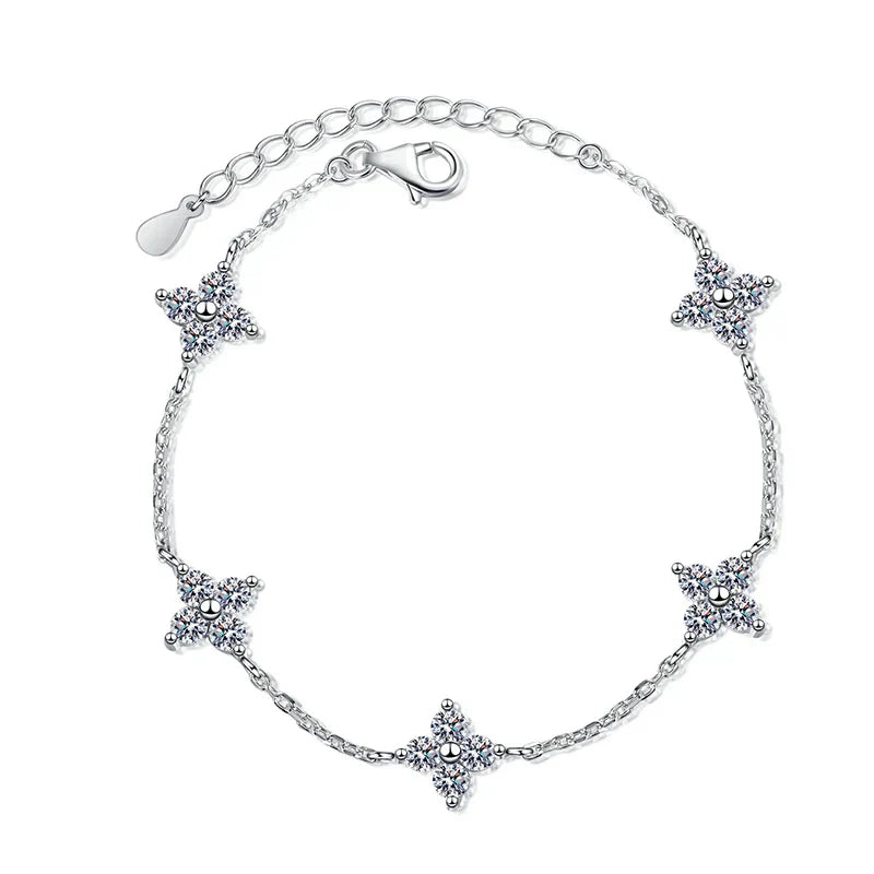 3mm 2cttw Certified Moissanite Bracelets for Women Sparkling Luxury Chain Sterling Silver 925 Jewelry Birthday Gift