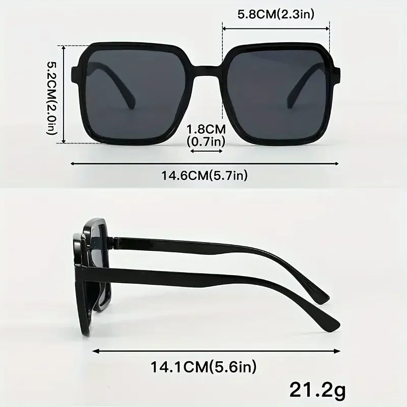 14Pcs Women's European and American Classic Popular Square Frame Unique Style Versatile Street Style Party Elegant Set Glasses