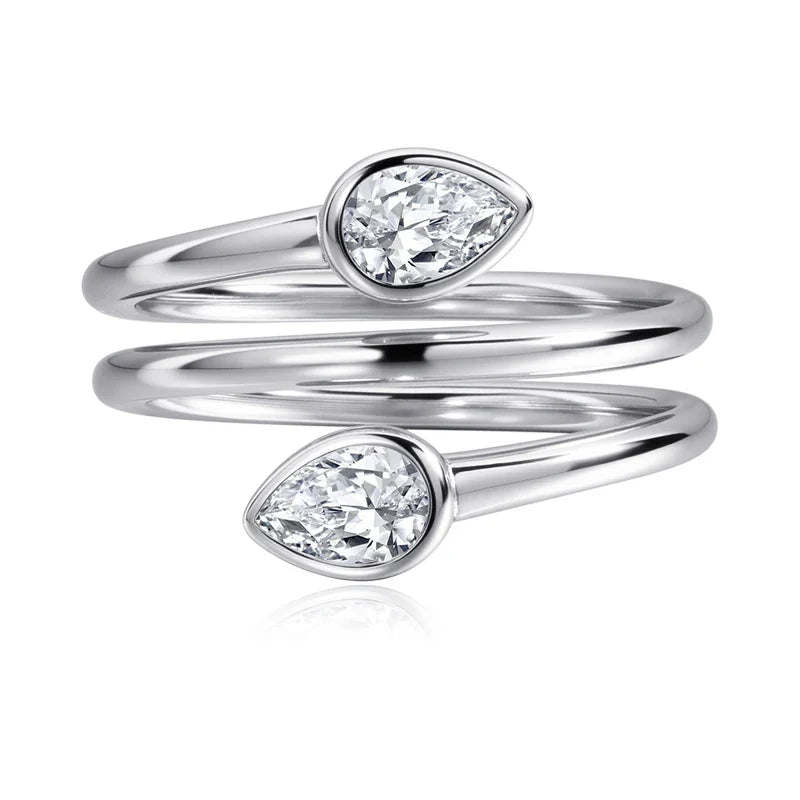Pear Cut 4*6mm All Moissanite Rings for Women Luxury Quality Wedding Band Lab Diamond Solid 925 Sterling Silver Jewelry