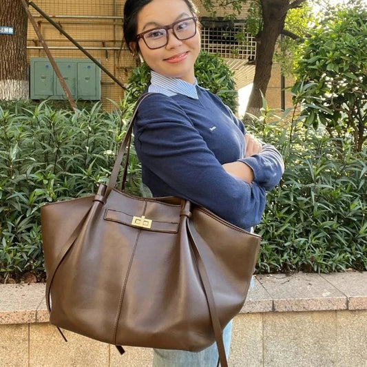 2026 Women's Summer Large Capacity Commuter Tote Bag Female Korean Fashion Luxury Pu Leather Handbags Chic Trend Underarm Bag