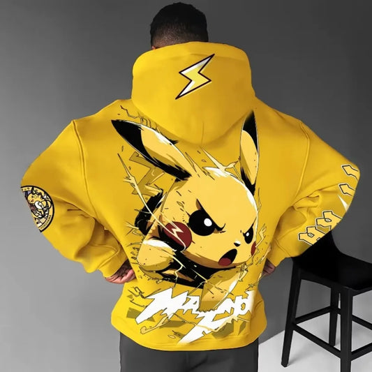 Anime Pokémon Game Pikachu Printed Hoodie for Men and Women Autumn/Winter New Y2K Harajuku Large Size Casual Trend Sweater Top