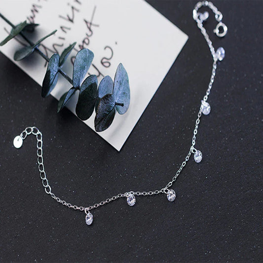 Bracelet en argent sterling 925 avec maillons brillants sertis de zirconiums cubiques, fermoir mousqueton géométrique pour femme, bijou de mode féminin
