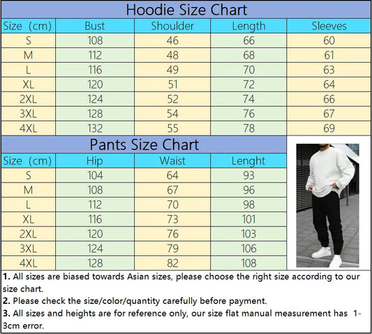 New in Mens Tracksuit Single Piece O Neck Sweatshirt Pants Casual Office Hoodies Jogging Streetwear Autumn Winter Man Clothing