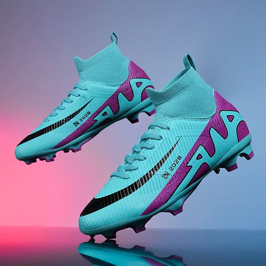 Fashion Pink Soccer Shoes Men's Professional Lightweight Sock Football Boots Outdoor Non-slip Original Football Cleats Sneakers