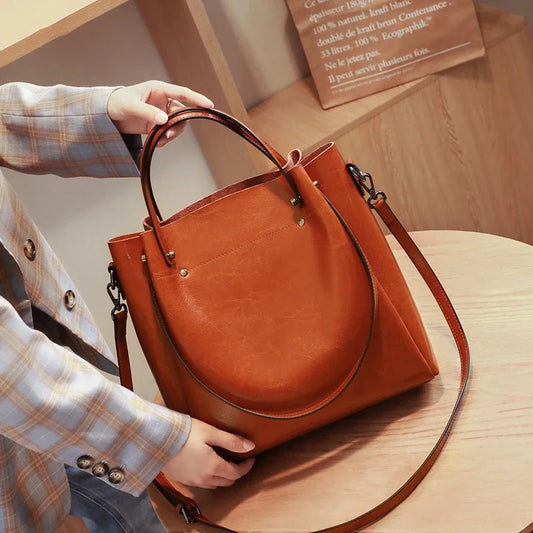 Women's Natural Cow Genuine Leather Handbags Female Natural Cowhide Crossbody Bag Ladies Multiple Large Capacity Shoulder Bags