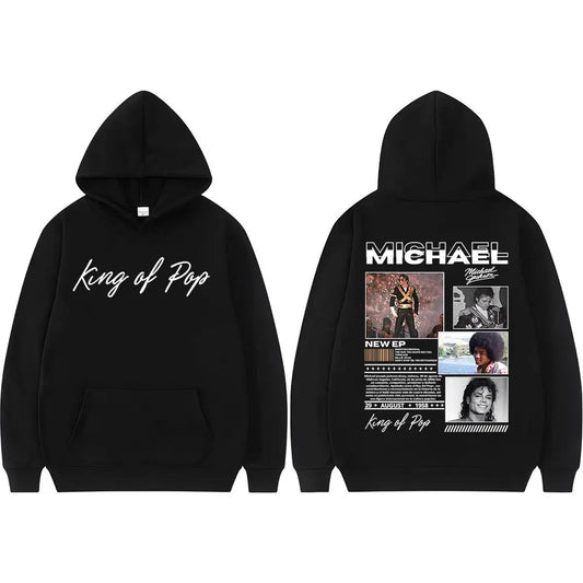 King of Pop Michael Jackson Bad Era Hoodies Men's Clothes Fashion Hip Hop Punk Sweatshirt Long Sleeve Oversized Hoodie Pullovers