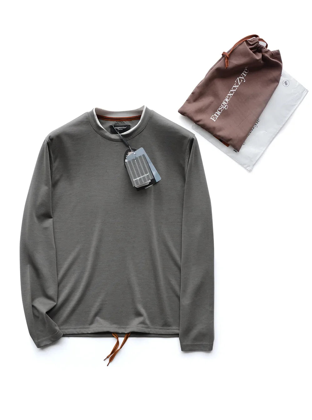 Shape-Retention & Pilling-Resistant Long-Sleeve Tee: Contrast Collar Design + Stretchy Fit Men's Undershirt