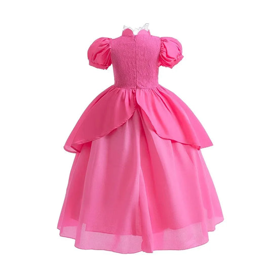 Halloween Peach Girl Peach Cosplay Dress Up Princess Game Role Play 4 Yrs Kid Final Level Peach Costume Movie Elegant Party 2-10