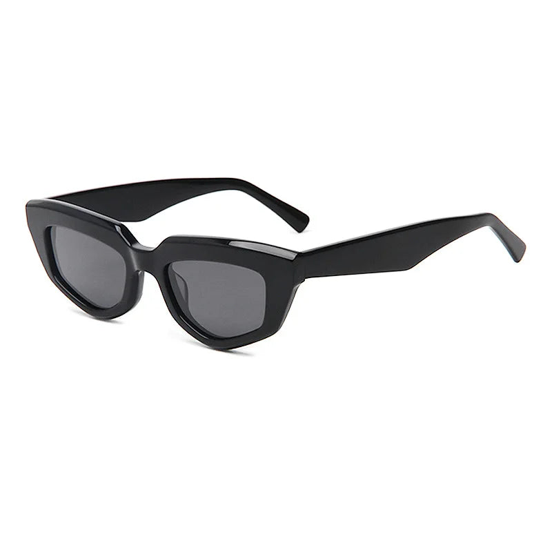 Fashion Retro Small Frame Cat Eye Women Polarized Sunglasses Trendy Personality Multilateral 3D Acetate Men SUN Glasses UV400