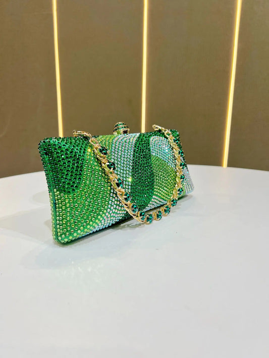 Fashion Trendy Party Bag Evening Shiny Rhinestone Clutch Phone Holder Large Capacity Women's Daily Use Glitter Party Bag