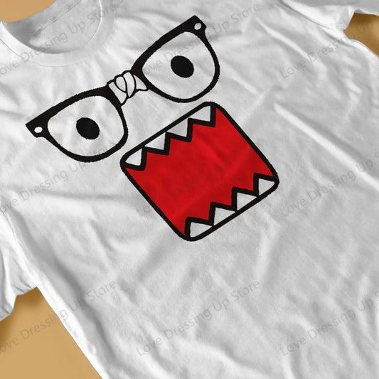 Domo Kun Print Funny Short Sleeved T-shirt Men Women Versatile Couple Tops