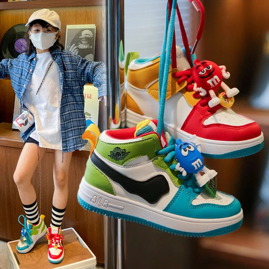 Boys Girls Sneaker Board Shoes Children Casual Shoes New Four Seasons Kids Single Sneaker Mandarin Ducks Basketball Sports Shoes