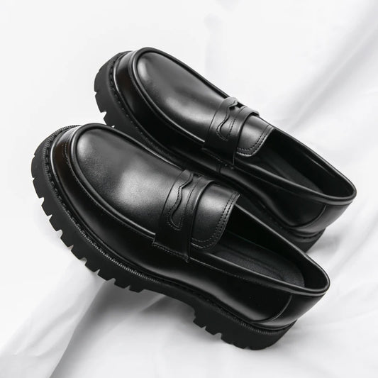 New Men's Luxury Leather Shoes Genuine Leather Dress Shoes Fashion Loafers Slip-on Comfy Casual Business Shoes Fomal Mocassins