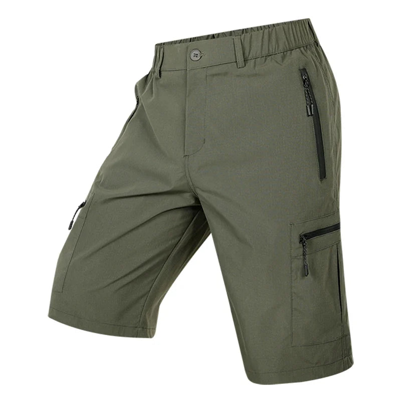 Summer Quick Dry Cargo Shorts Mens Lightweight Work Cargo Shorts Multi Pockets Waterproof Outdoor Hiking Fishing Shorts Male