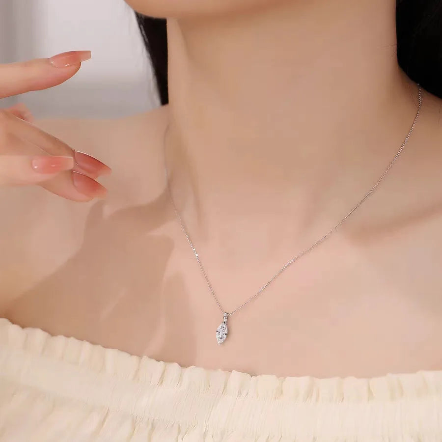 Classic Necklace Pendant For Women 925 Silver Jewelry Pear Cushion Asscher Princess Emerald Radiant Marquise Oval Heart Necklace
