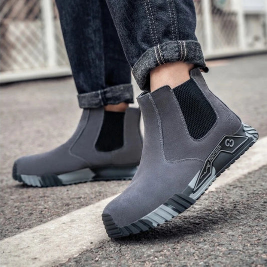 steel toe work boots for men industrial construction work protection shoes anti smash anti puncture safety shoes without laces