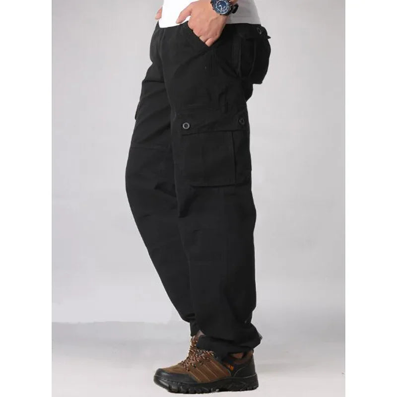 6 Pockets Tactical Cargo Pants Men's Loose Trousers Joggers Hunting Large Size Casual Pants For Male Outdoor Work Overalls