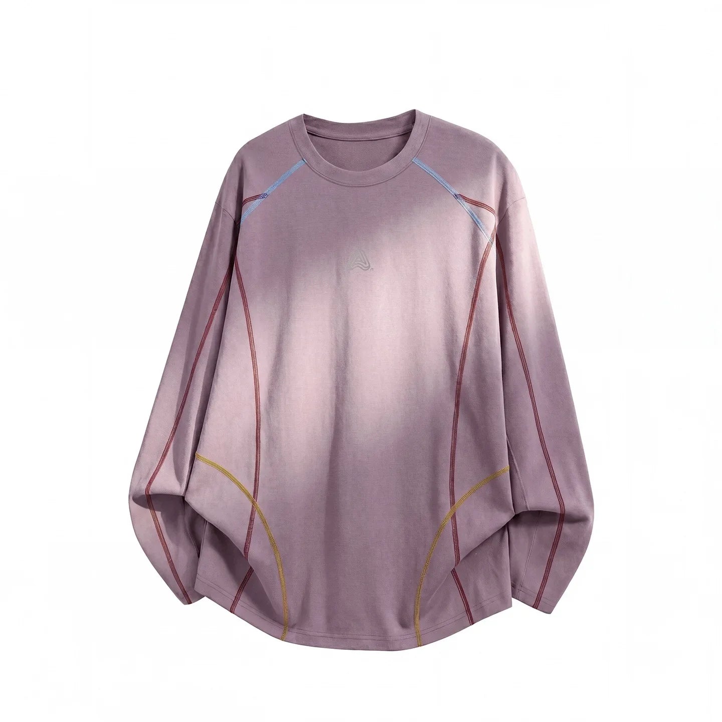 Men's Cool-Touch Contrast Stitch Long Sleeve T-Shirt – Loose Fit Moisture-Wicking Athletic Top for Autumn & Summer Sports