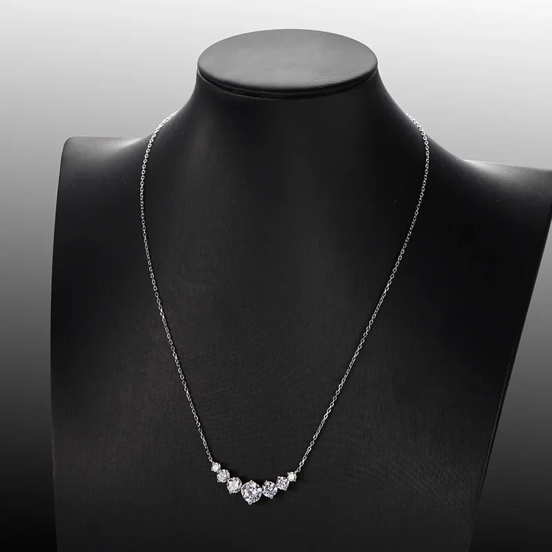 Sparkling 1.7/2.8/5cttw Full Moissanite Pendant Necklace for Women S925 Silver Plated 18K Gold Pass Diamond Test Necklaces