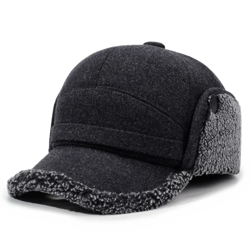 Autumn and Winter New Warm Lei Feng Hat Men's Father Outdoor Leisure Thickened in The Elderly Fleece Hat Baseball Cap Ear Cap