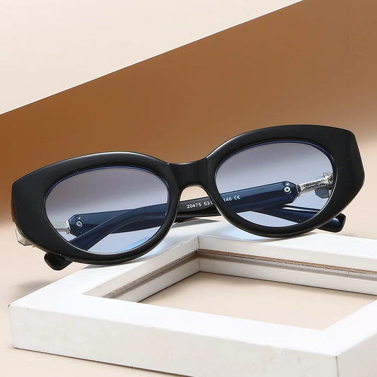 New Vintage Cat Eye Sunglasses for Women Men Brand Oval Sun Glasses Female Eyewear Oculos De Sol for Male Female Eyeglasses