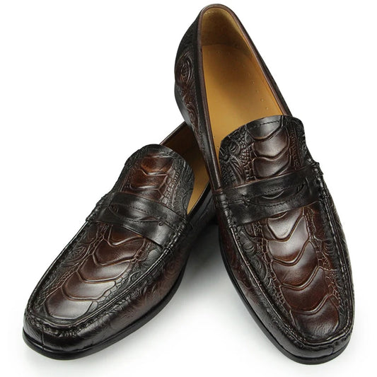 High Quality Casual One-step Loafers Genuine Leather Classic Leather Shoes Gentleman Dress Shoes Vintage Sapato Social Masculino