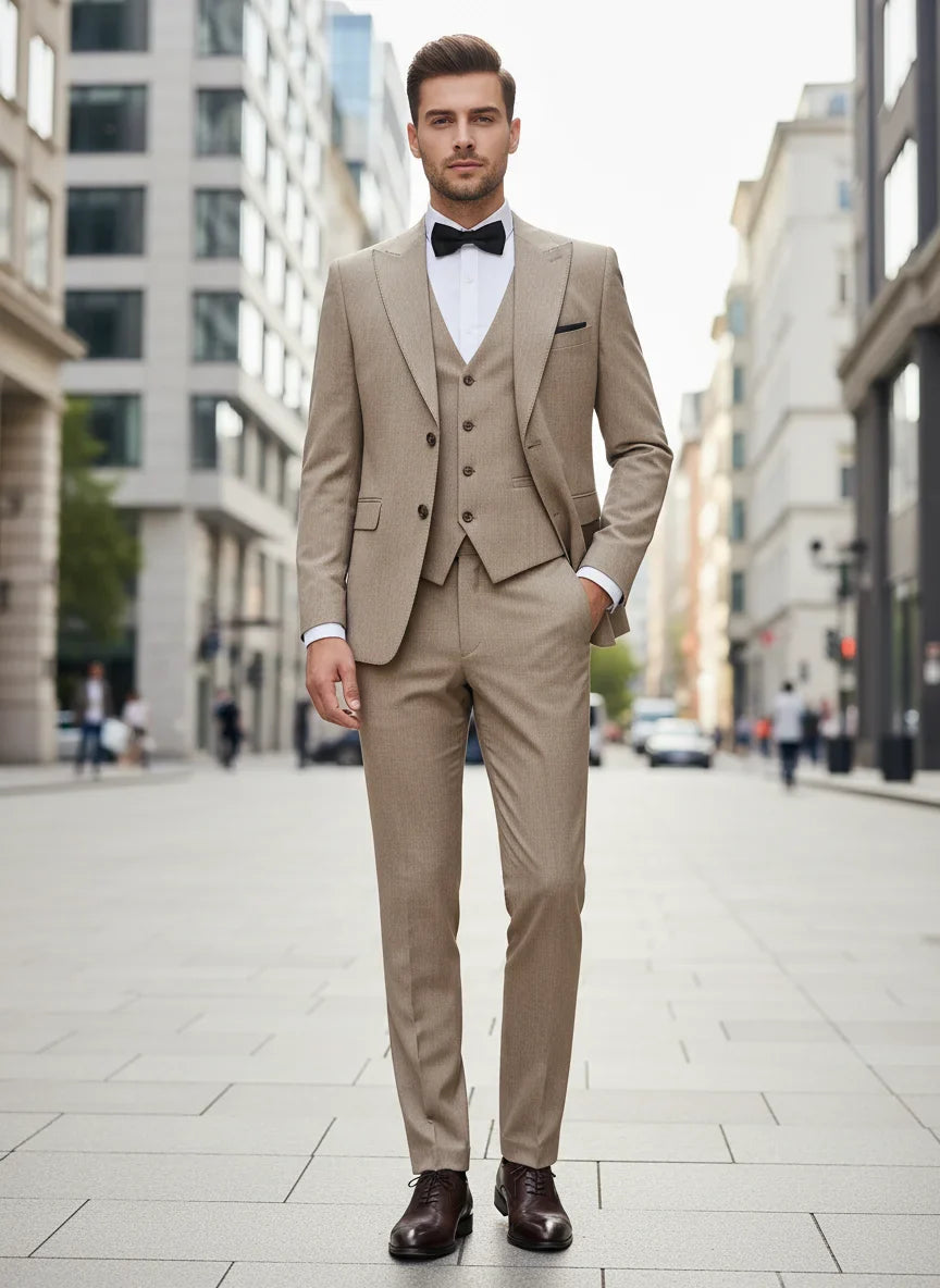 New 2 Buttons on Suit Modern Design Mens Office Wear Blazer Coustime Homme Luxe Bead Edge Craftsmanship