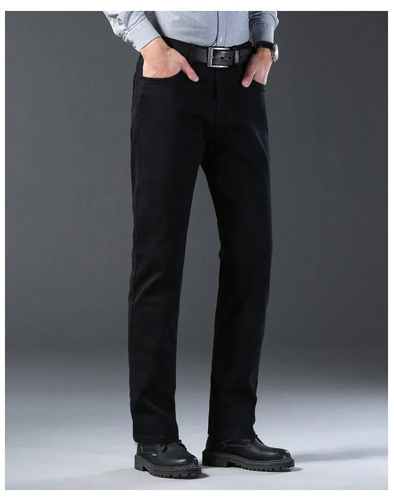 Men Classic Advanced Fashion Brand Jeans Jean Homme Man Soft Stretch Black Biker Masculino Denim Trousers Mens Pants Overalls