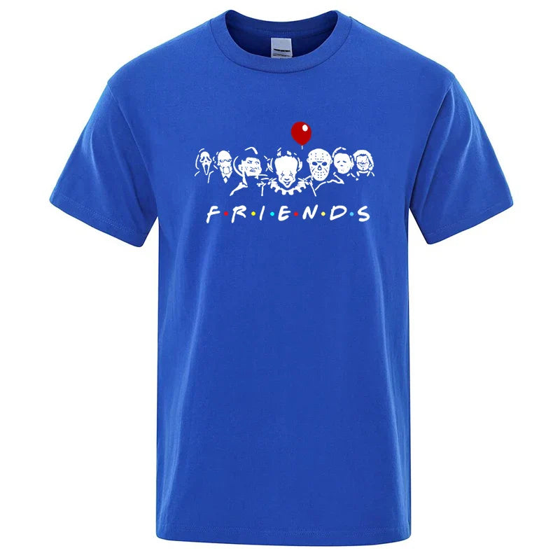 Men's High Quality T-shirt 100% Cotton T-shirt Funny Friends Print T Shirt Loose Summer Cool O-neck Men T-shirt Male Tops Tee