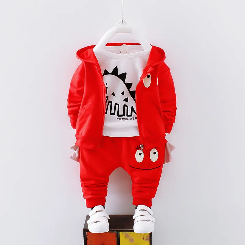 New Autumn Baby Clothes Children Boys Hooded Jacket T-Shirt Pants 3Pcs/Set Toddler Girls Clothing Infant Costume Kids Tracksuits