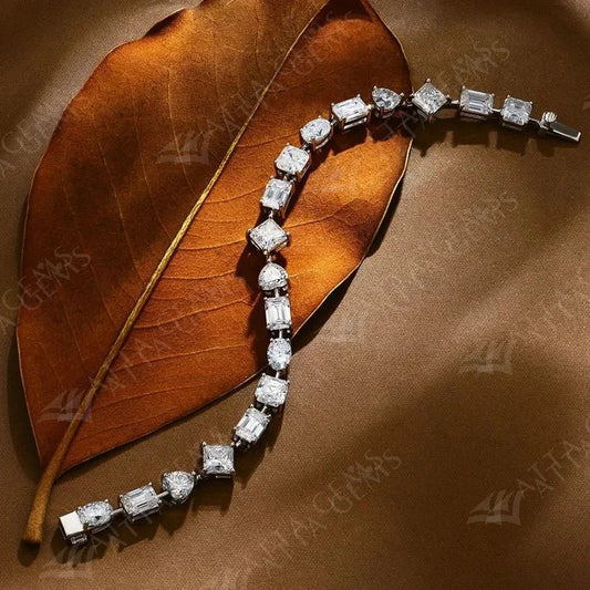 Bracelet en Moissanite D Couleur pour Femmes et Hommes, 100% Argent Sterling 925, Bijou de Main de Luxe pour Mariage, Cadeau