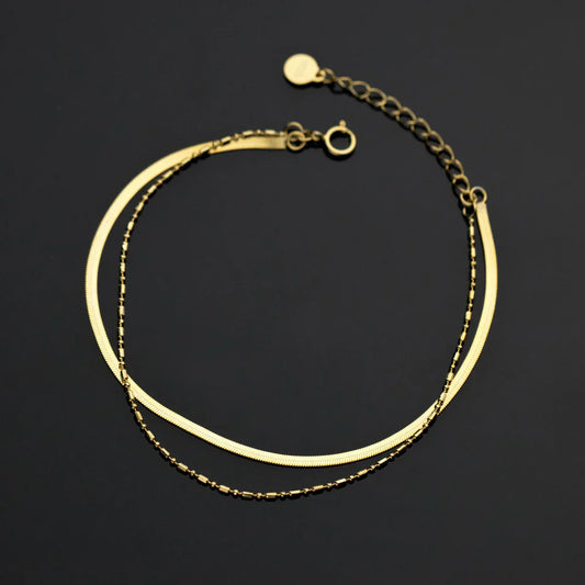 Bracelet chaîne bambou minimaliste pour femme en argent sterling 925 véritable, bracelet chaîne à maillons, bijoux fins motif plante.