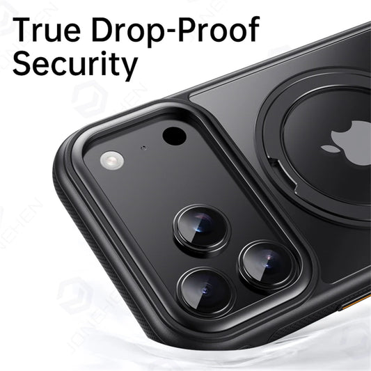 360° Mechanical Torque-Sound Rotating Holder Magnetic Case For iPhone Air 16 15 Plus 14 13 17 Pro Max Armor Cover For Magsafe