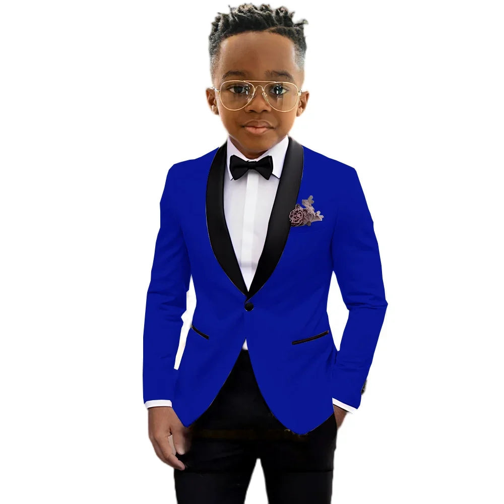 2026 New Classic Shawl Lapel Boys Slim Fit Suits 2 Pieces Wedding Guest Outfit Formal One Button Children's Tuxedo Party Wear