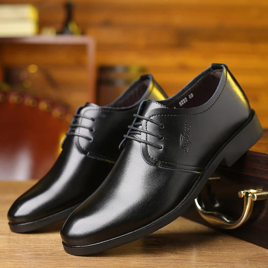 Men's Shoes Black Leather Formal Shoes for Men Oxfords Male Wedding Party Office Business Shoe Man zapatos de hombre Plus Size