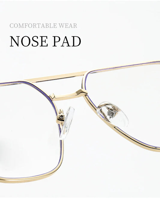 Fashion Metal Eyeglasses Frames New Double-Beam Eyeglasses Frames Anti-Blue Light Eyeglasses Customizable Prescription