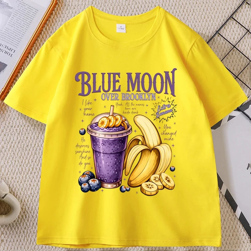 Blue Moon Over Brooklyn T Shirt Men Women Heated Rivalry Extra Banana Smoothie Tshirt Romance Book Movie T-shirt Men's Clothing