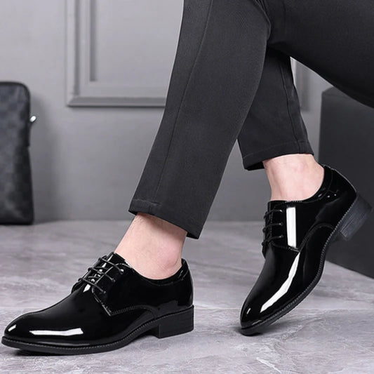 Spring British Style Formal Dress Shoes Black Business Oxfords For Groom Wedding Office Comfortable Big Size Footwear Non Slip