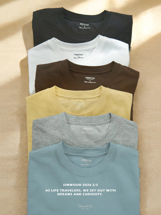2026 Summer New 【Oversize Short Length】 Cooling T-Shirt 230gsm Crew Neck Moisture-wicking Breathable Tops Men