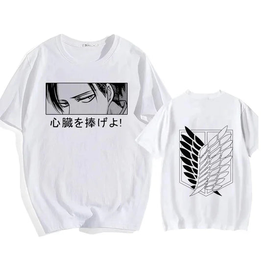 Attack on Titan Streetwear Men's T Shirt Eren Yeager Shingeki No Kyojin Anime Summer Cotton Women Tops Tees Casual High Quality