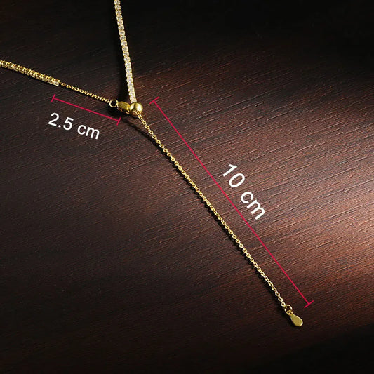2mm Moissanite Tennis Necklaces for Women Solid s925 Silver Adjustable Choker Chain Wedding Diamond Rhinestone Necklace