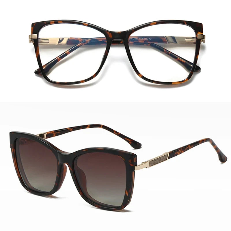 Fashion New Design TR90 Polarized Magnetic Clip-on Sunglasses Men and Women Polarized Sunglasses Optical Myopia Glasses