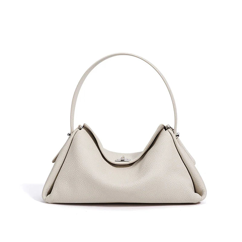 Minimalist Lady Soft Genuine Leather Pillow Crossbody Bag Women's Convertible Shoulder Bags 2026 New Chic Solid Color Handbag