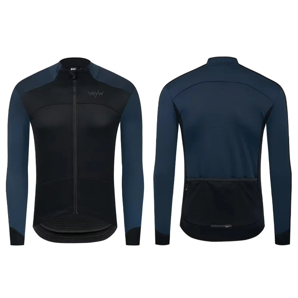 Men's Cycling Jacket Waterproof Windproof Road Bike Tops Winter 0°C Thermal Fleece Bicycle Jersey Cycling Clothing
