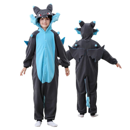 Anime Dragon Onesies Boys Girls Halloween Costume Festival Party Cosplay Suit Kids Pajama Charizard Kigurumis Outfit